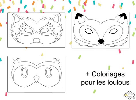 Masques De Carnaval Free Printable Panda Loup Renard Hibou