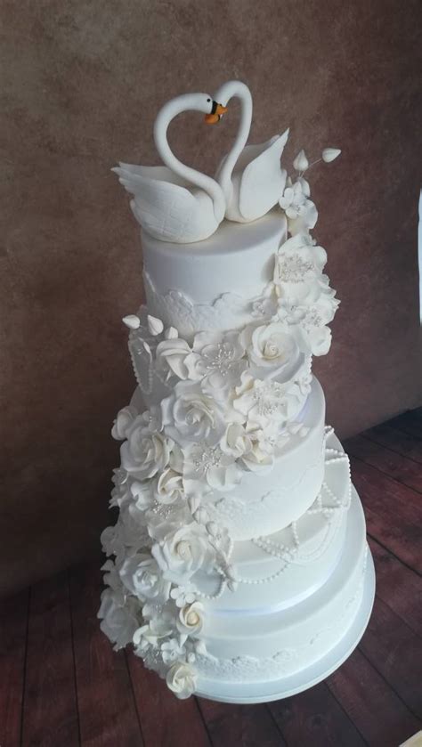 Swan Wedding Cake Decorated Cake By Zaklina CakesDecor