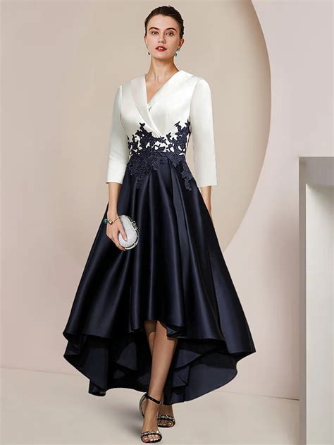 A Linie Brautmutterkleid Formal Kleid Hochzeitsgast Elegant Hoch