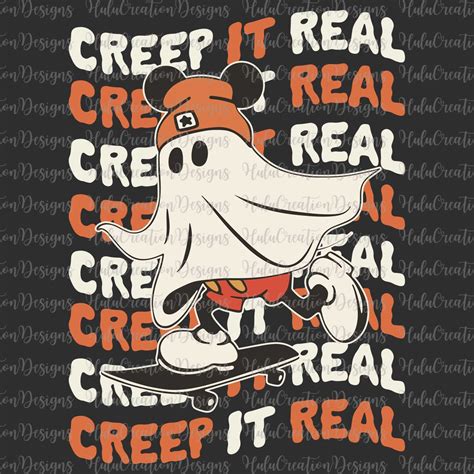 Halloween Ghost Svg Creep It Real Svg Ghost Skateboarding Svg Funny