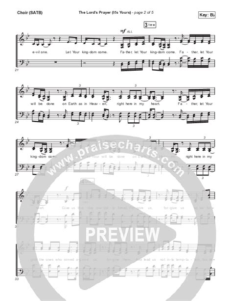 The Lord S Prayer It S Yours Choir Sheet Music PDF The Worship