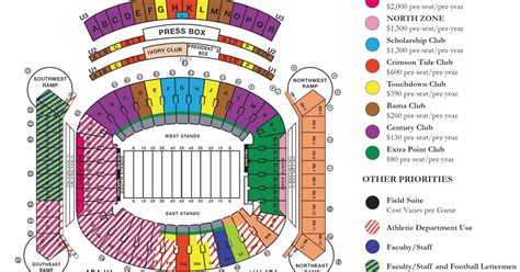 Map Of Bryant Denny Stadium Seating Chart A Visual Reference Of Charts Chart Master