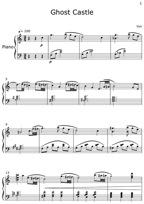 Ghost Castle Sheet Music For Piano