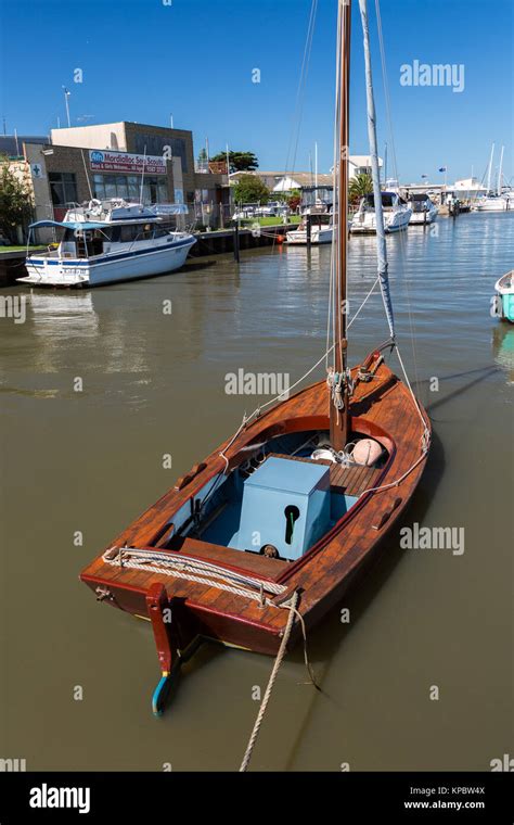 Vintage wooden sailboat Stock Photo - Alamy