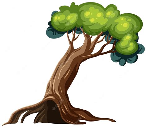 Una Caricatura De árbol Aislado Vector Premium