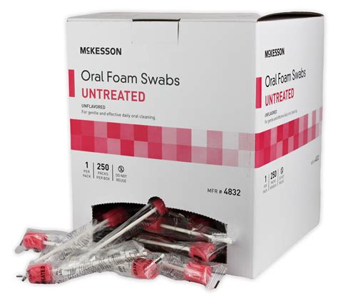 McKesson Oral Swabstick Foam Tip Untreated Carewell