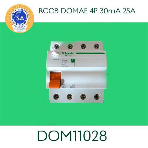 SCHNEIDER ELECTRIC RCCB DOMAE 4P 30mA 25A DOM11028 ELCB