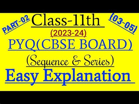 Important Questions Of Sequence And Series Class Th Maths Cbse