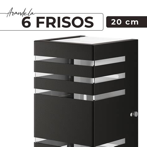 Arandela 6 Frisos 20cm Luminária Externa Interna Muro Parede Alumínio