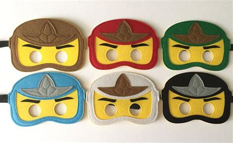 Ninjago Kids Felt Mask Party Favors Ninjago Birthday Lego Party