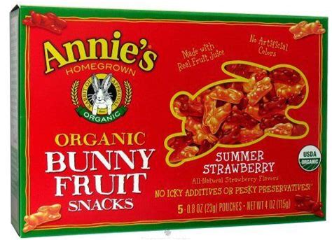 Annies Homegrown Organic Bunny Fruit Snacks Summer Strawberry 4 Oz