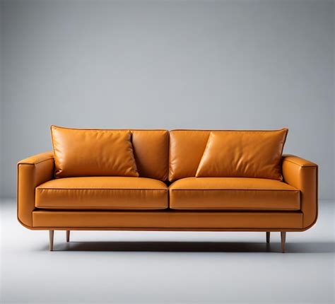 Premium AI Image | brown sofa with two cushions isolated