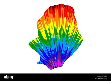 Niue Map Is Designed Rainbow Abstract Colorful Pattern Niue Island