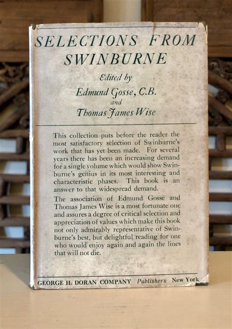 Selections From A C Swinburne In Scarce Dust Jacket By Swinburne A