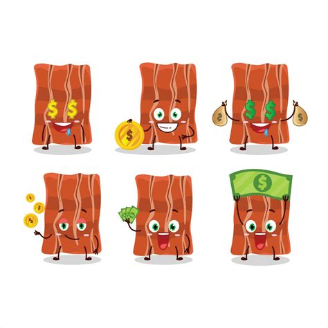 Fried Bacon Cartoon Character With Cute Emoticon Bring Money 24507797