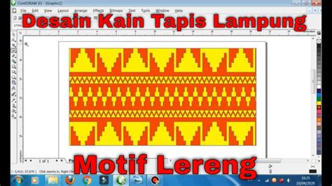 Tutorial Cara Membuat Desain Kain Tapis Motif Lereng Di Corel Draw