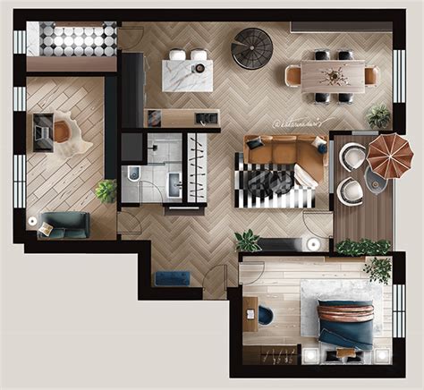 Loft floor plan on Behance