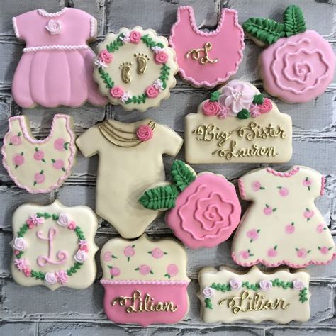 Adorable Custom Floral Baby Shower Cookies