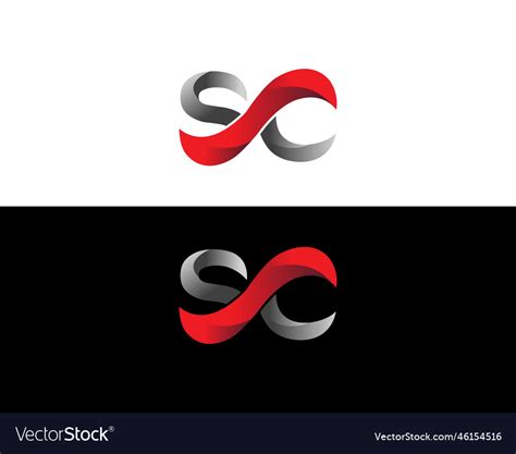 Initial Letter Sc Logo Design Royalty Free Vector Image