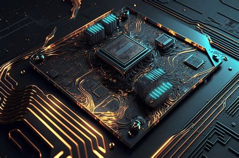 Premium Photo Computer Processor Motherboard System Graphic