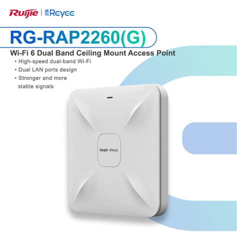 Reyee RG RAP2260 G AX1800 Wi Fi 6 Dual Band Gigabit Ceiling Mount AP