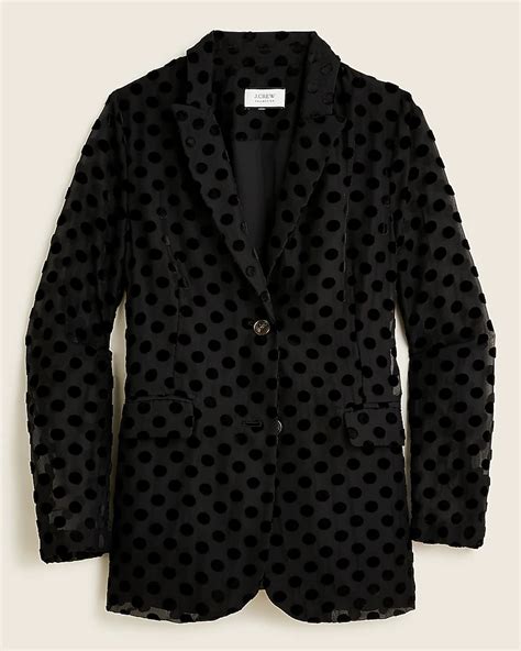 Jcrew Long Parke Blazer In Velvet Dot For Women