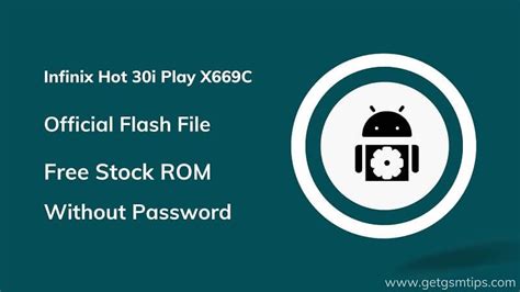 Infinix Hot I Play X C Firmware Flash File Stock Rom