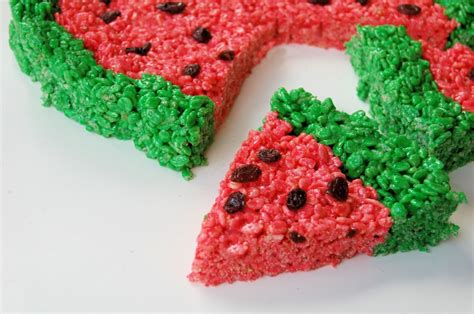 Watermelon Rice Krispie Pie Kitchen Belleicious