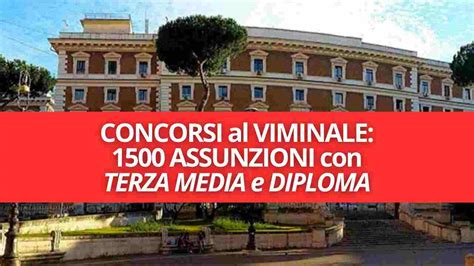 CONCORSI Ministero Interno ASSUNZIONI Per 1500 Lavoratori Anche Con