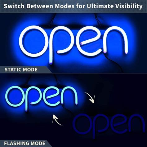 Flashing Led Neon Open Sign Light For Business With On And Off Switch Lightweight And Energy