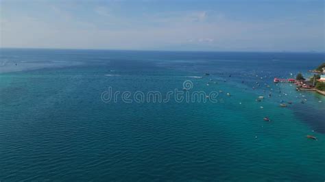 Coastal Village And Floating Mosque Spectacular Aerial Top View Flight