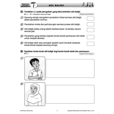 Latihan Pendidikan Kesihatan Tahun 1 Pk Tahun 1 Oh Ubat Worksheet