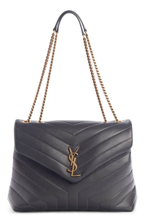 Saint Laurent Medium Loulou Matelassé Leather Shoulder Bag In Gray Lyst