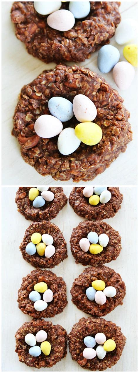 No Bake Chocolate Peanut Butter Nest Cookie Recipe On