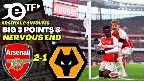 Saka And Ødegaard Send Arsenal 4 Points Clear 🔝 Arsenal 2 1 Wolves Match