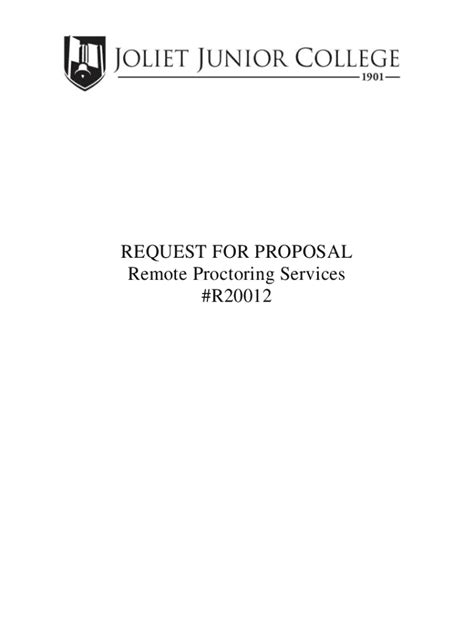 Fillable Online Request For Proposal Remote Proctoring Services Fax