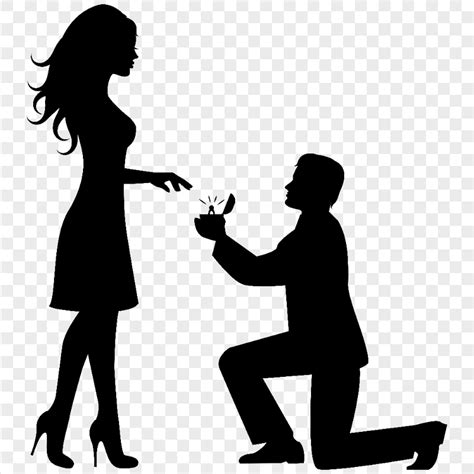 Man Proposing To Woman Marriage Proposal Silhouette Citypng