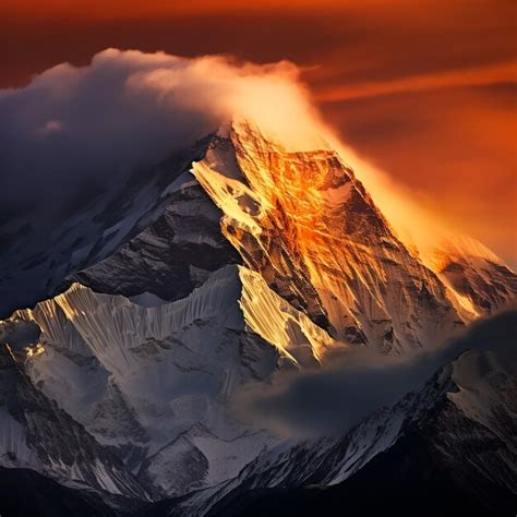 Premium Photo Evening Colored View Of Mount Everest From Gokyo Ri