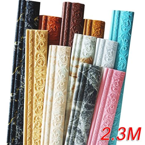 2 3m Roll 3d Self Adhesive Wall Trim Line Border Stickers Waterproof