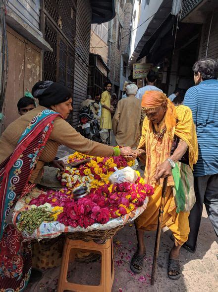 Prasad distribution at Banke Bihari temple, Vrindavan.