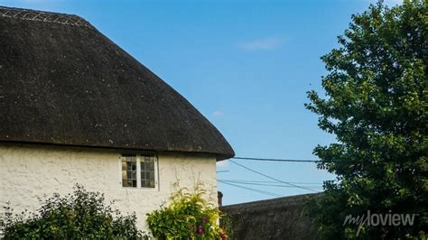 Ingl S Pa S Cottage Telhado De Palha E Velha Janela Pinturas Para