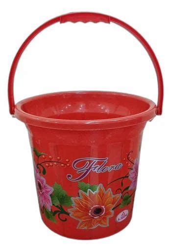 Yellow L Deluxe Printed Plastic Bucket For Home Size Inch At Rs