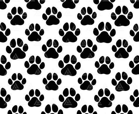 Clip Art & Image Files Vector Vinyl Seamless Kitty Footprint Pattern ...