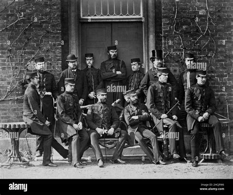 Group Photograph Of Victorian British Army Officers Casually Posed