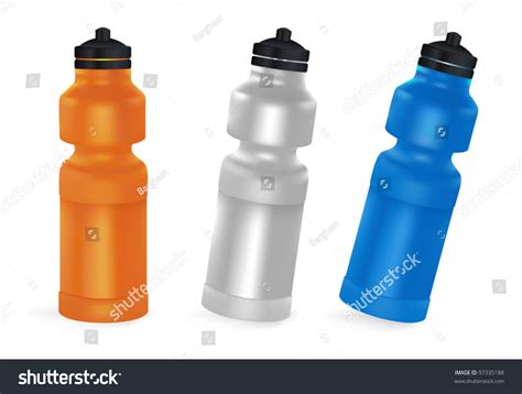 Set Of Blank Bicycle Plastic Bottles For Water Royalty Free Stock