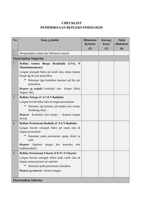 Pdf Checklist Reflek Fisiologis Dokumen Tips