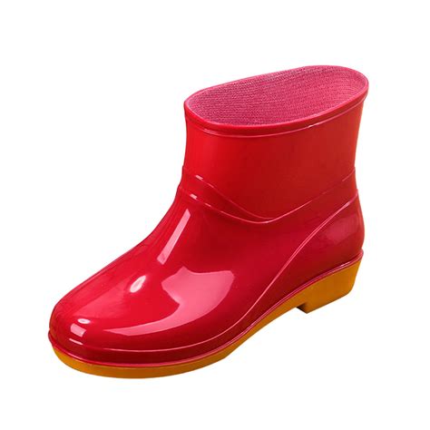 Ehqjnj Rainboots Boots Women Ankle Women Rain Shoes Shoes Comfortable Light Ankle Rain Boots