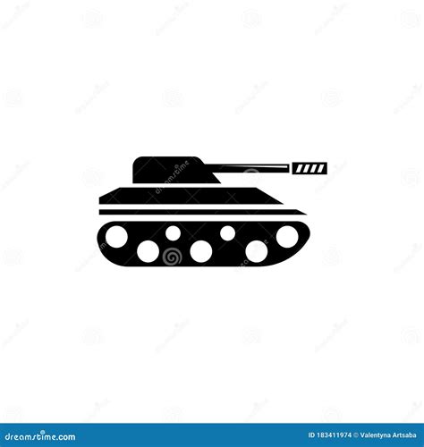 War Army Tank Military Heavy Panzer Flat Vector Icon Stock