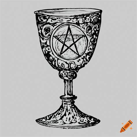 Historical Artifact Long Stemmed Chalice With Engraved Inverted