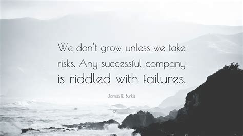 James E Burke Quote We Dont Grow Unless We Take Risks Any